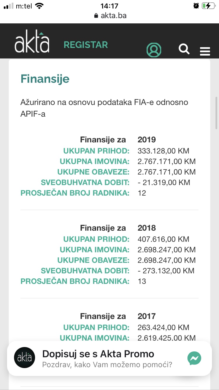 Komunalac Glamoč- poslovanje 2019 i 2018